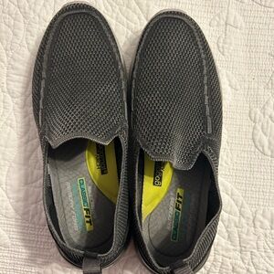 Skechers Black Mesh Slip-On Loafers